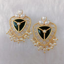 Marudhar Creations Gold Plated Matte Finish Dangler Earrings