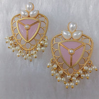 Marudhar Creations Gold Plated Matte Finish Dangler Earrings