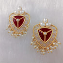 Marudhar Creations Gold Plated Matte Finish Dangler Earrings