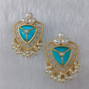 Marudhar Creations Gold Plated Matte Finish Dangler Earrings