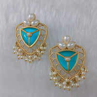 Marudhar Creations Gold Plated Matte Finish Dangler Earrings