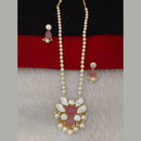 Marudhar Creation Gold Plated Mother Of Pearls Long Necklace Set