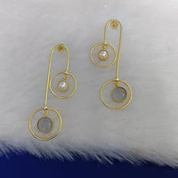 Marudhar Creations Gold Plated Matte Finish Dangler Earrings.