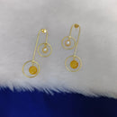 Marudhar Creations Gold Plated Matte Finish Dangler Earrings.