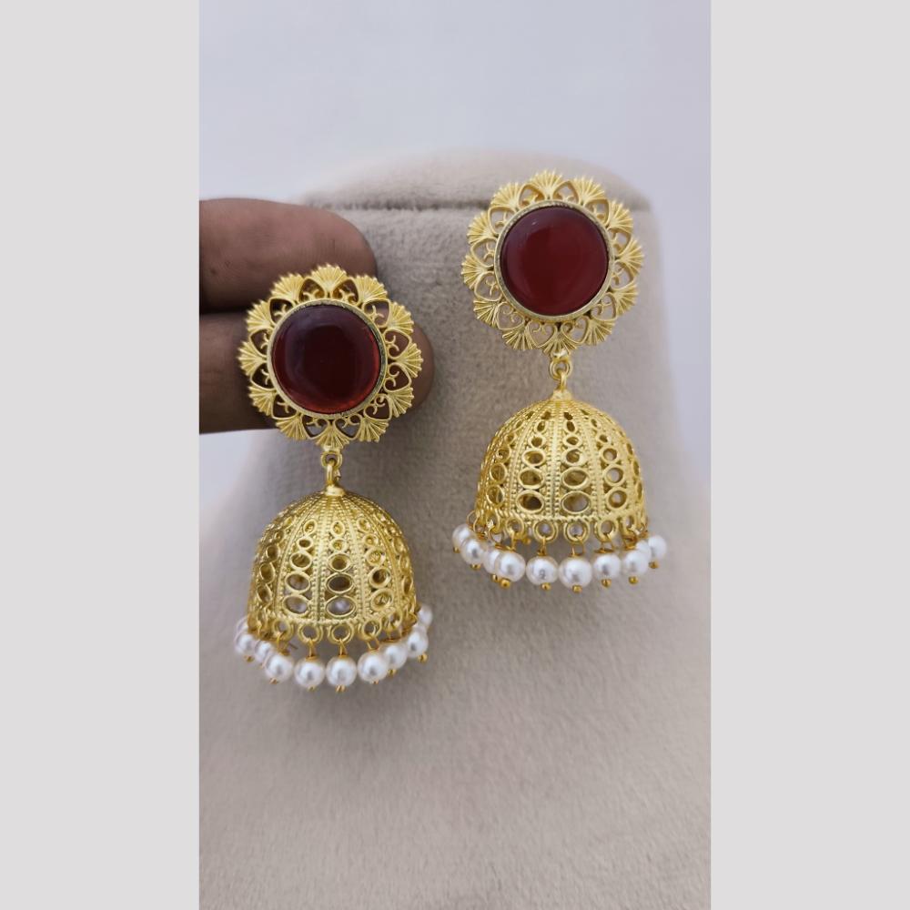 Marudhar Creations Ethereal Lattice Pearl Jhumkas