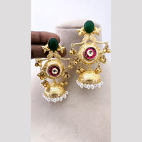 Marudhar Creations Regal Avian Motif Pearl Jhumkas