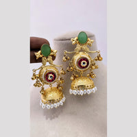 Marudhar Creations Regal Avian Motif Pearl Jhumkas