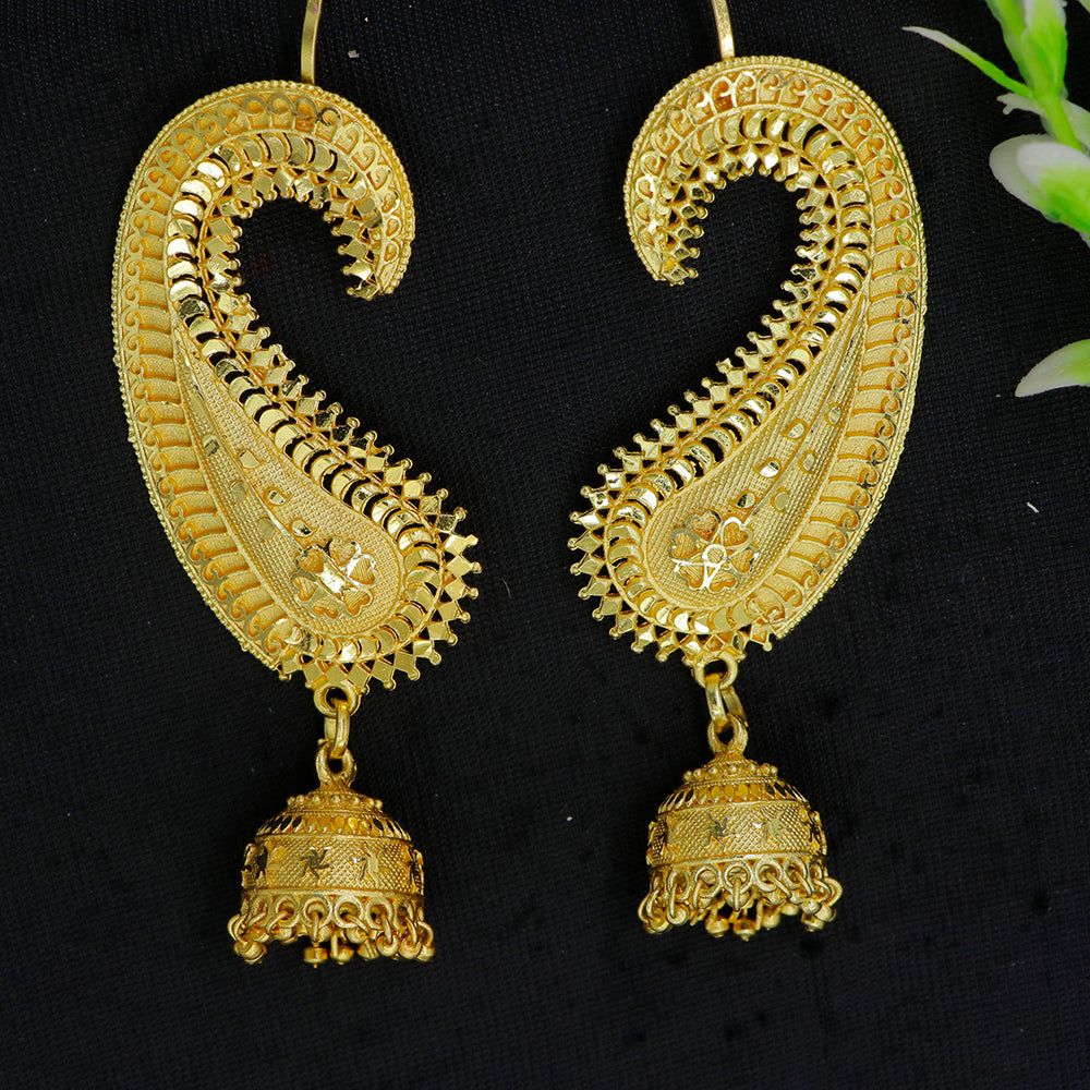 Mahavir DIY Gold Plated Traditional Earcuff Jhumki Earrings