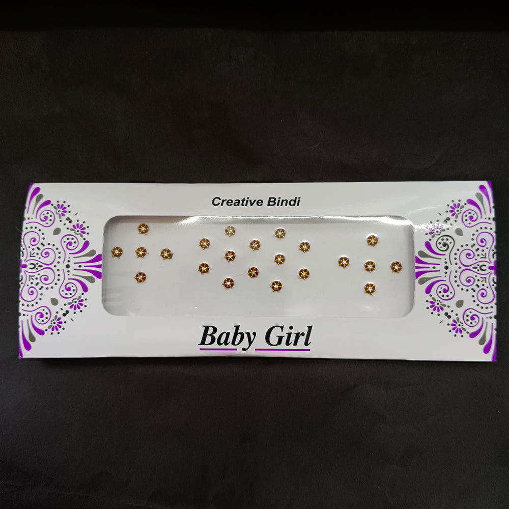 Baby Girl Bindi Austrian Stone Round Shape Velvet Bindi