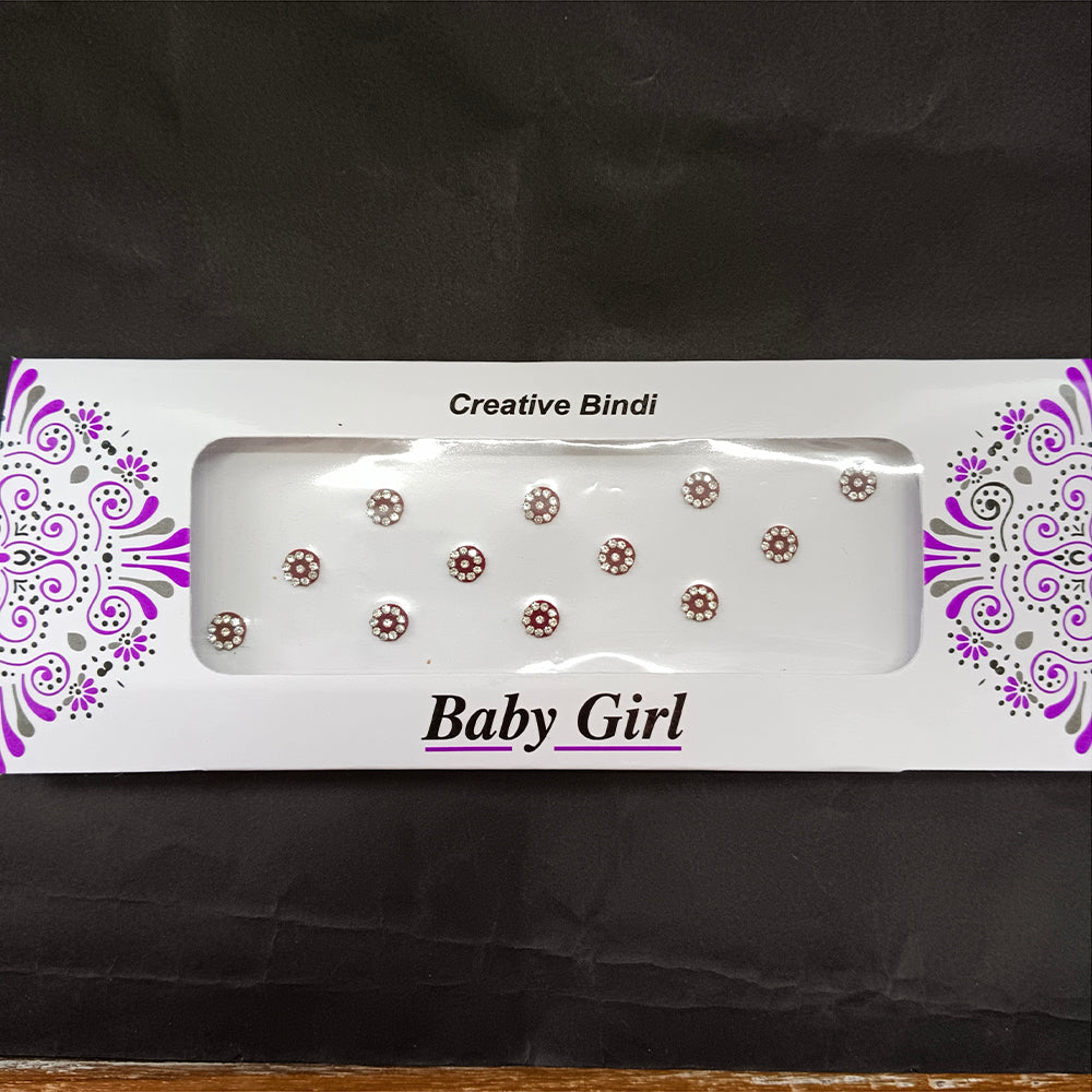 Baby Girl Bindi Austrian Stone Round Shape Velvet Bindi