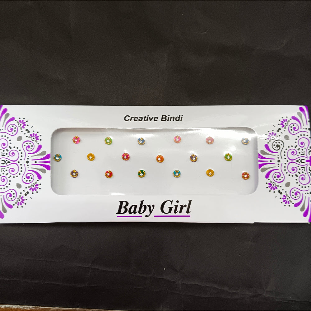 Baby Girl Bindi Austrian Stone Round Shape Velvet Bindi
