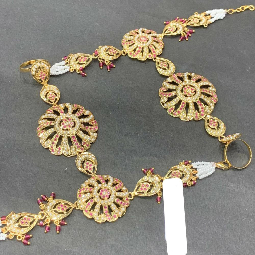 Everlasting Jadau Gold Plated Austrian Stone Hand Harness