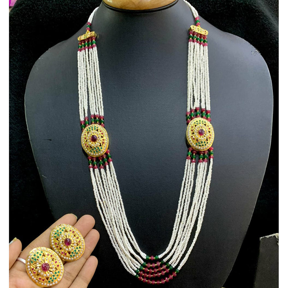 Everlasting Jadau Timeless Pota Stone And Pearl Necklace Set