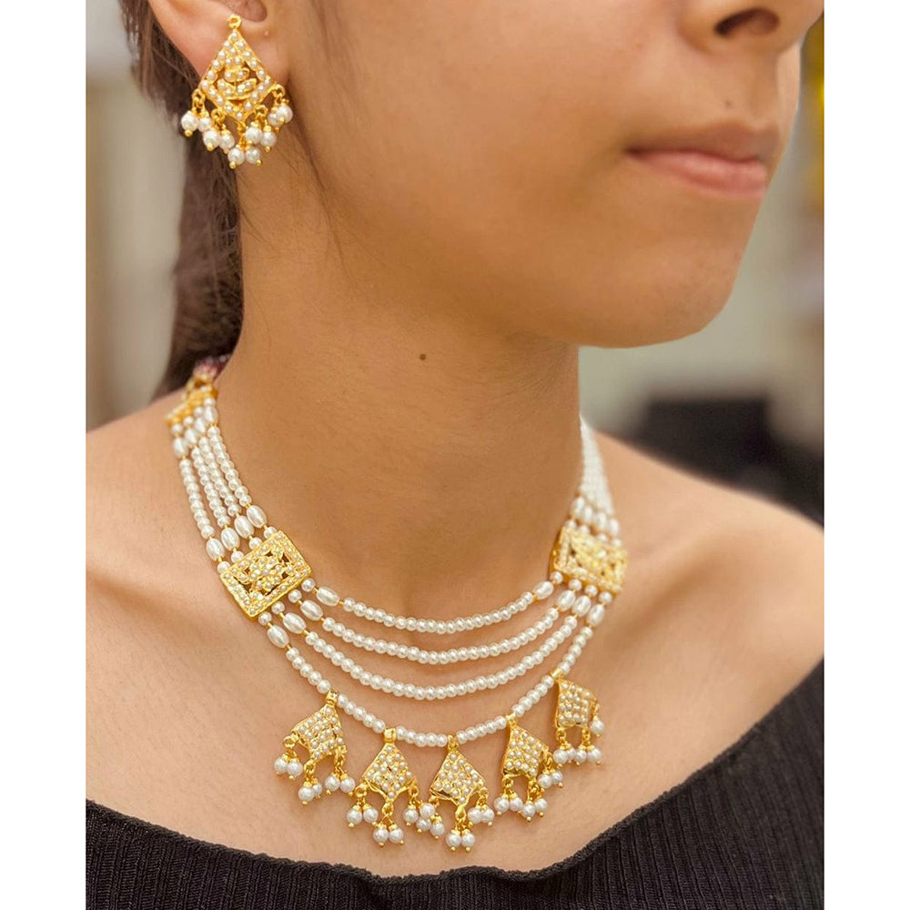 Everlasting Jadau Exquisite Pearl Choker Necklace Set