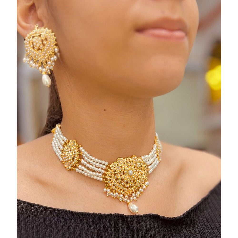 Everlasting Jadau Exquisite Pearl Choker Necklace Set