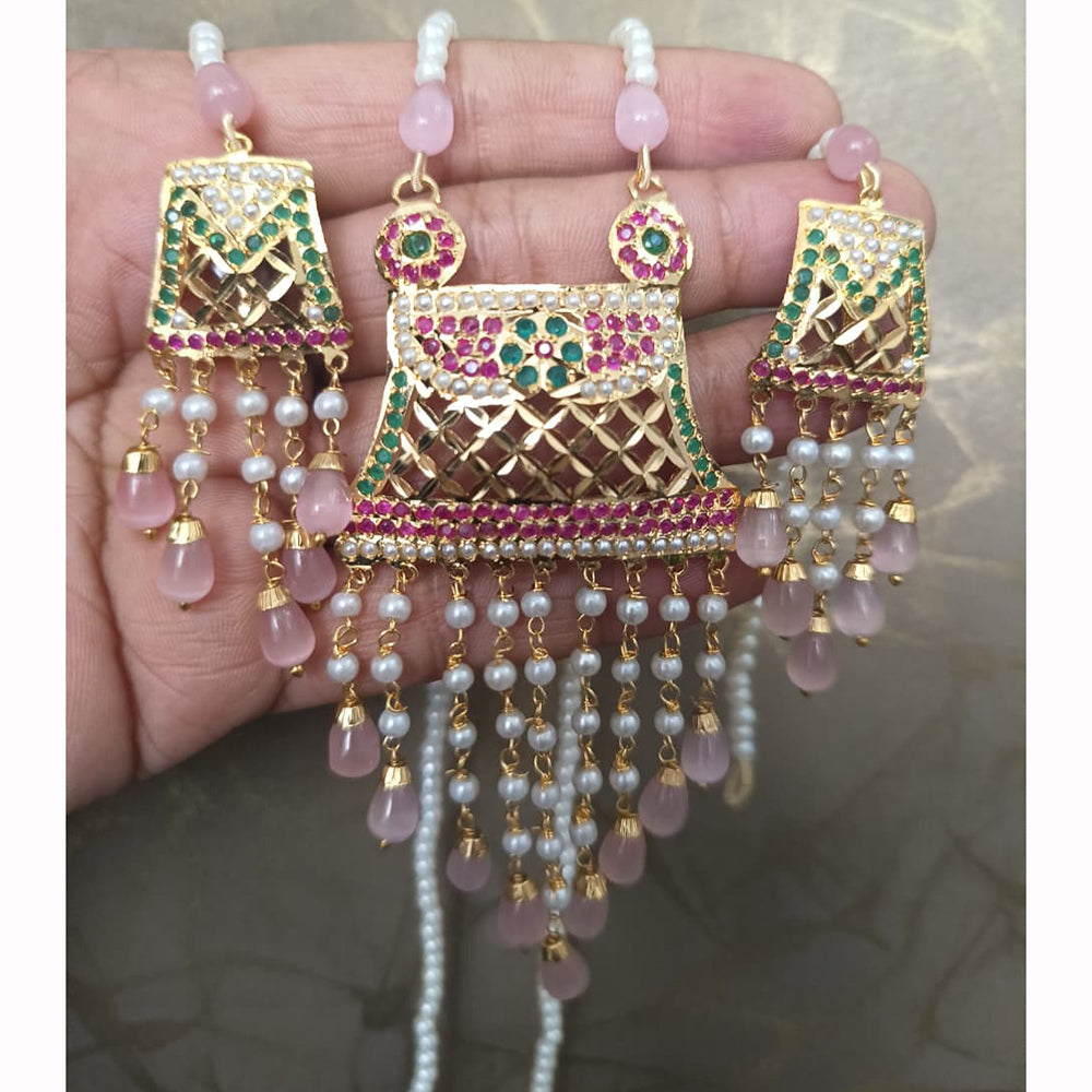 Everlasting Jadau Radiance Glam Pota Stone And Pearl Necklace Set