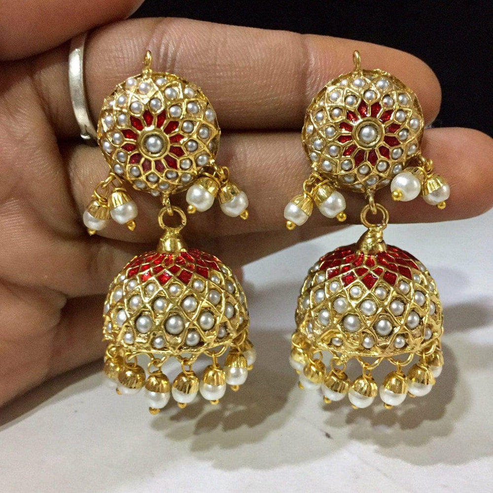 Everlasting Jadau Vintage Meenakari And Meenakari Jhumki Earrings