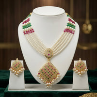 Everlasting Jadau Royal Pota Stone And Pearl Jadau Necklace Set