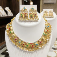 Everlasting Jadau Royal Pota Stone And Pearl Jadau Necklace Set