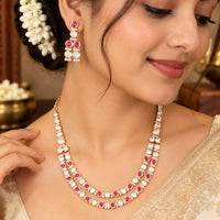 Everlasting Jadau Polki Kundan Stone Premium Necklace Set