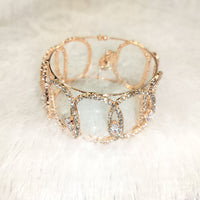 Abhinandan  Rose Gold Plated  Austrian Stone Openable Bangle