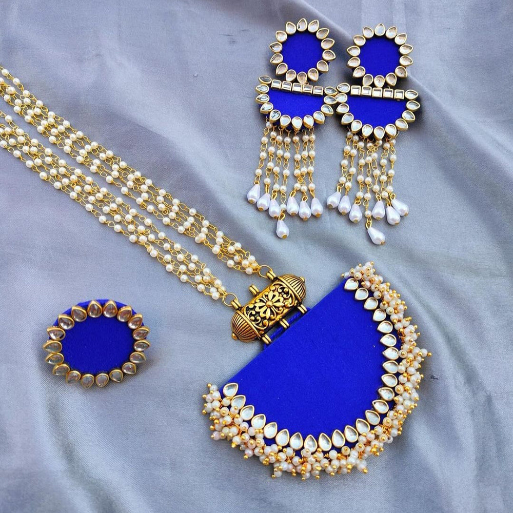 Handmade For Her  Gold Plated Pearl Handmade Necklace Set