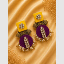 Handmade For Her Handmade Purple Choker Necklace With Earrings And Maangtikka