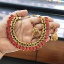 Joyful Jewel Art Matte Gold Plated Pota Stone Necklace Set