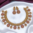 Joyful Jewel Art Matte Gold Plated Pota Stone Necklace Set