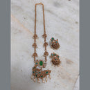 Joyful Jewel Art Matte Gold Plated Austrian Stone And Pearls Necklace Set