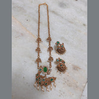 Joyful Jewel Art Matte Gold Plated Austrian Stone And Pearls Necklace Set