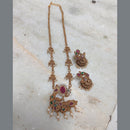 Joyful Jewel Art Matte Gold Plated Austrian Stone And Pearls Necklace Set