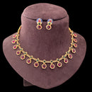 Joyful Jewel Art Matte Gold Plated Pota Stone Necklace Set