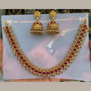 Joyful Jewel Art Matte Gold Plated Pota Stone Necklace Set