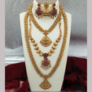 Joyful Jewel Art Matte Gold Plated Pota Stone And Temple Combo Set