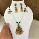 Joyful Jewel Art Matte Gold Plated Pota Stone And Beads Necklace Set