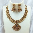 Joyful Jewel Art Matte Gold Plated Pota Stone Necklace Set