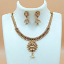 Joyful Jewel Art Matte Gold Plated Pota Stone Necklace Set