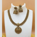 Joyful Jewel Art Matte Gold Plated Pota Stone Necklace Set