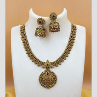 Joyful Jewel Art Matte Gold Plated Pota Stone Necklace Set