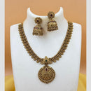 Joyful Jewel Art Matte Gold Plated Pota Stone Necklace Set