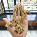 Joyful Jewel Art Matte Gold Plated Pota Stone Necklace Set