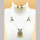 Joyful Jewel Art Matte Gold Plated Pota Stone Necklace Set