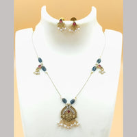 Joyful Jewel Art Matte Gold Plated Pota Stone Necklace Set