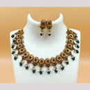Joyful Jewel Art Matte Gold Plated Pota Stone And Beads Necklace Set