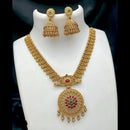 Joyful Jewel Art Matte Gold Plated Pota Stone Necklace Set