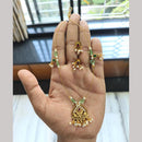 Joyful Jewel Art Matte Gold Plated Pota Stone And Pearls Necklace Set