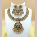 Joyful Jewel Art Matte Gold Plated Pota Stone Necklace Set