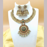Joyful Jewel Art Matte Gold Plated Pota Stone Necklace Set