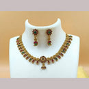 Joyful Jewel Art Matte Gold Plated Pota Stone Necklace Set